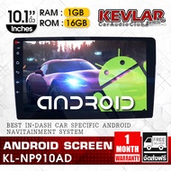 จอแอนดรอย KEVLAR (KL-NP910AD) ขนาด 10.1นิ้ว IPS android V.10 / RAM 1GB / ROM 16GB พร้อมสายไฟ 1 ชุด