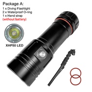 Asafee AF05D 80M Underwater Diving Flashlight P70 LED 2000LM 150M Range Lantern IPX8 Waterproof Scub