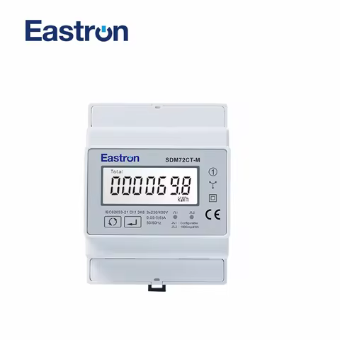 SDM72CT-M, Three Phase Four Wire Din Rail Energy Meter, 1A/5A CT connected, RS485 Modbus RTU and Pul