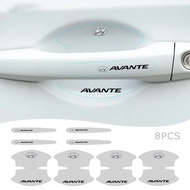 For Hyundai Avante 2019-2024 Set of 8 Transparent Car Door Handle Protector Stickers for avante 2019