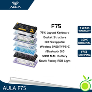 AULA F75 Wireless Mechanical Keyboard GASKET Structure 75% RGB Hot swappable Custom Keyboard With Kn