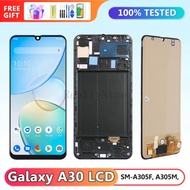 A30 TFT Display Screen Replacement, for Samsung Galaxy A30 A305 A305F Lcd Display Touch Screen Digitizer Assembly with Frame
