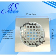 JS-8356 1pcs Stainless Steel Floor Drain Strainer Cover 6x6" inches