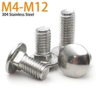 2/5/10pc M4 M5 M6 M8 M10 M12 GB12 DIN603 304 Stainless Steel Truss Round Head Square Neck Carriage S