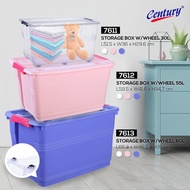 Century Storage Box With Wheel 30L 55L 80L Storage Box Roller Kotak Penyimpanan Roda Bekas Simpanan 