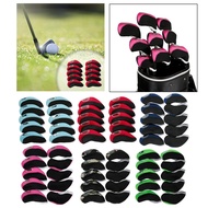 [mcfsnzwtxz1bw] 10x Waterproof Golf Iron Headcovers Set, Golf Club Head Cover Protection,