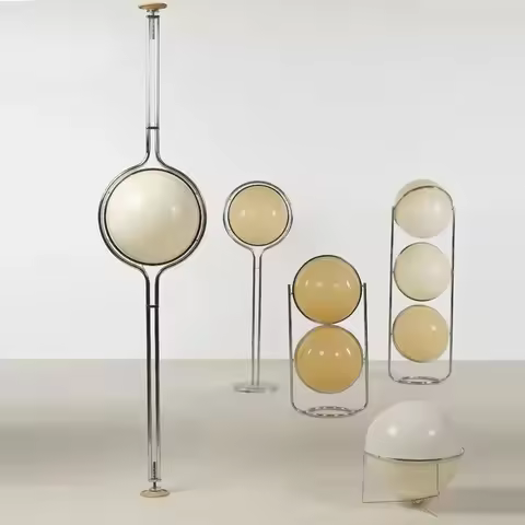 Garrault Delord Floor Lamp Chrome Metal White Acrylic Ball Floor Light Living Room Hotel Room Sofa D