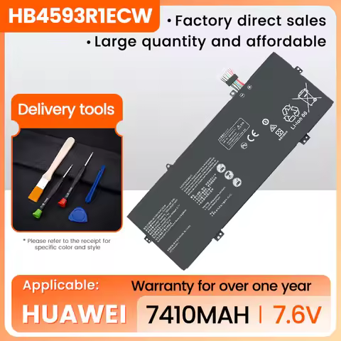 7.6V 7410mAh Laptop Battery HB4593R1ECW for HUAWEI Matebook X Pro 2018 2019 MACH-W29C MD6M4KPE 53010