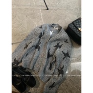 Thick gray woolJacket with pattern A3543 Aholic