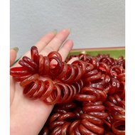 Natural red agate ring