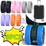 🇸🇬 Stock 8PCS Luggage Wheels Protector Silicone Wheels Caster Shoes Travel Luggage Suitcase Reduce Noise Wheels Cover