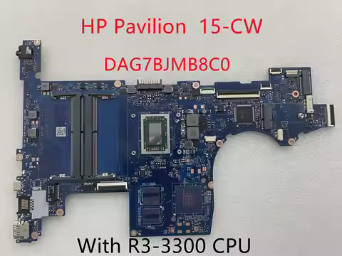 For HP Pavilion TPN-Q120 15-CW Laptop Motherboard DAG7BJMB8C0 With Ryzen R3-3300 CPU DDR4 100% Origi