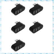 [R Q M U] 5X 3 Port USB 2.0 Hub USB Port Splitter USB 2.0 Expander 90°-180° Degree Rotatable for Lap