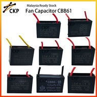 Fan Capacitor Motor Capacitor Fan CBB61 Condenser Wire Type 1uF/1.2uF/1.5uF/2uF/2.5uF/3uF/3.5uF/4uF