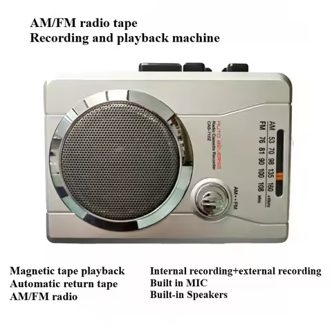 2-band Radio Cassette Portable Player Vintage Cassette Player Automatic Rewind Nostalgic Cassette Re