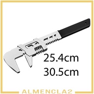 [Almencla2] Adjustable Wrench Spanner Comfortable F Shape Practical Home Repair Monkey Wrench Steel