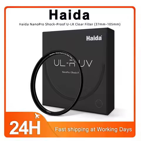 Shock-Proof U-LR Clear Lens Filter 37-105mm, NanoPro High Transmittance Camera Protector, Haida