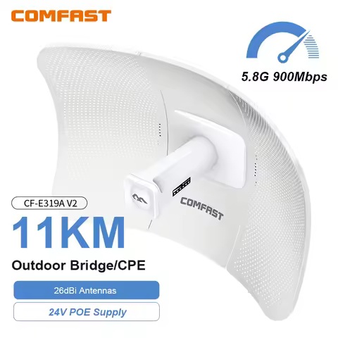 comfast Outdoor CPE 900Mbps 5GHz 11KM Long Range Wireless Repeater Extender Access Point AP 1000Mbps