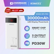 Romoss Sense 8PS Pro 30W Fast Charging 30000mAh Powerbank Type C Bidirectional Two-way PD Fast Charg