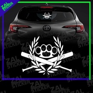 *<ZAL STICKER> STICKER KERETA FRED PERRY BRASS KNUCKLE MYVI AXIA ALZA BEZZA EXORA PERSONA VIOS ALTIS