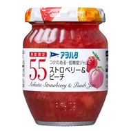 【Direct from Japan】 Aohata 55 Strawberry & Peach 150g x 4 pieces Jam