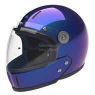 Helm Motor Veldt Carbon Full Face Iridescent Blue-Suede Original 100%