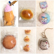 (+Freebies) Squishy Rare Chawa Ice Cream, Squishy Cloud Bun, Squishy Galaxy Poly, Squishy Sugar Bun,