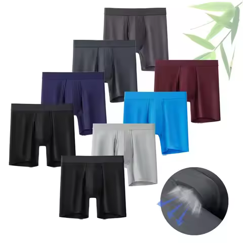 8PCS Men's Boxer shorts Bamboo Fiber Men's panties U Pouch Design Men's clothing Sports Breathable B