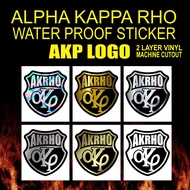 AKP LOGO STICKER, ALPHA KAPPA RHO LOGO STICKER, FRAT STICKER, WATER PROOF VINYL, MACHINE CUTOUT