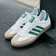 sepatu sneaker adidas samba putih hijau original