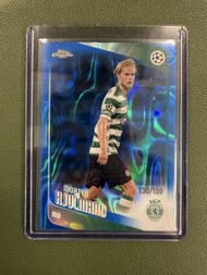 足球 摩頓 曉文 Morten Hjulmand 士砵亭 限150 2025-26 Topps Chrome UCC Sporting CP Blue Lava /150 足球卡 Soccer Car