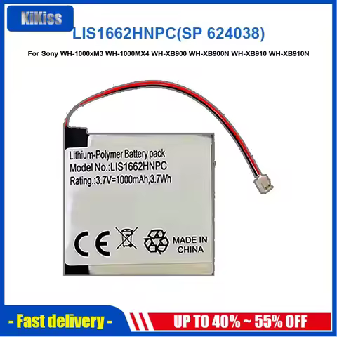 1000mAh LIS1662HNPC(SP 624038) Battery For Sony WH-1000xM3 WH-1000MX4 WH-CH710N/B WH-XB900 WH-XB900N