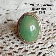 batu natural jadeite-jade giok Burma ring perak