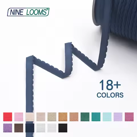 NINE LOOMS Picot Bra Strap Elastics 3/8" 1/2" 5/8" 10mm 13mm 15mm Plush Shoulder Tape Lingerie Sewin