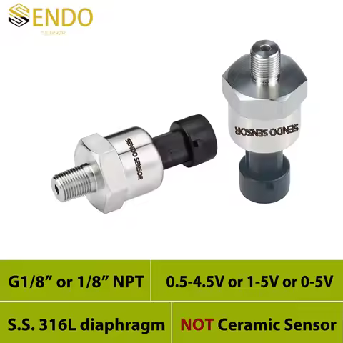 Oil Water Pressure Transmitter Sensor 0.5-4.5V 1-5V 0-5V Output G 1 8NPT 100psig 150psi Gauge 10bar 
