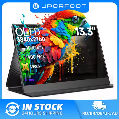 UPERFECT 13.3" 4K OLED Monitor 3840*2160 400cd/m² Portable Gaming Display Ultra-Slim Design for Lapt