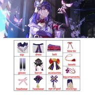 Raiden Shogun Cosplay Game Genshin Impact Raiden Shogun Beelzebul Cosplay Costume Anime Uniform Wig