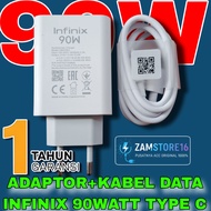 [ ORIGINAL ] CHARGER + DATA CABLE INFINIX 90W / 90WATT USB TYPE C SUPER CHARGE INFINIK TEPSI ORIGINA