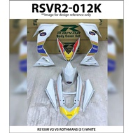 Rapido Cover Set Honda RS150R V1 V2 V3 Rothmans White (31) Accessories Motor RS 150