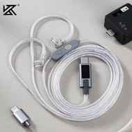 KZ M2 Type-C IEM Cable, Dual Mic, Silver-Plated, EQ Switch & DAC for C-Pin Headphones