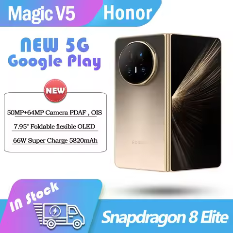 Original Honor MagicV5 5G Snapdragon 8 Elite 64MP Main Camera 66W Super Fast Charger Google play 7.9