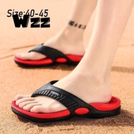 WZZ Ready Stock New Men's Fashion Flip-flops Indoor and Outdoor Leisure Slippers v