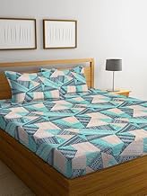 NHD HOME Premium Cotton Flat Double Bedsheets with 2 King Size Pillow Covers | Double Bed Breathable