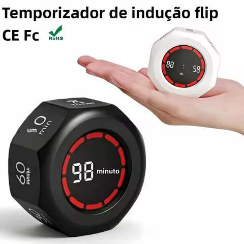 Digital Kitchen Timer Tomato Shape Flip Visual Gravity Sensor Pomodoro Countdown Timer for Study 1/3