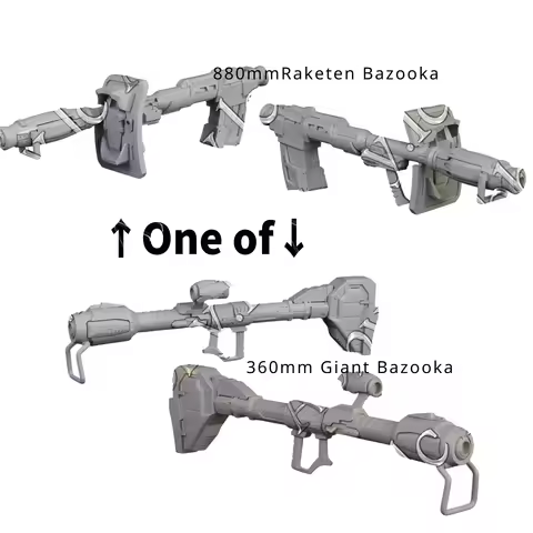 1/100 880mm RB-T27 Raketen Bazooka or H&L-GB05R 360mm Giant Bazooka Resin Full Kit with Decal for MG