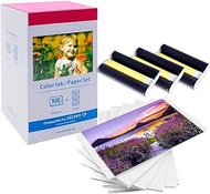 Compatible Canon Selphy CP1300 CP1500 Ink and Paper, KP-108IN 3 Color Ink Cartridges and 108 Sheets 4 x 6 Paper Glossy for Selphy CP1500 CP1300 CP1200 CP1000 CP910 CP900 CP810 CP Photo Printer