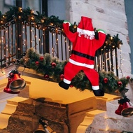 Santa Claus Decoration Outdoor Indoor Hanging Climbing Santa Claus Bookshelf Mantel Christmas Decora