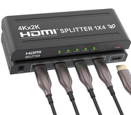 4K HDMI Splitter 1 in 4 out- 1x4 HDMI Splitter 4 Ports HDMI Splitter , 4Kx2K@30Hz&3D 5V/1A Power HDM