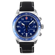 [Creationwatches] Victorinox Swiss Army Chronograph Leather Strap Blue Dial Quartz 242047 100M Mens 