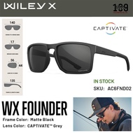 แว่นตา WILEY X แท้รุ่น FOUNDER เลนส์โพรีคาร์บอลเนต แบบ Captivate Grey ให้ความคมชัดสูง ทนทาน Assembled in USA